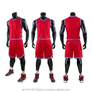 Men's Pro Basketball Jersey – Practice Kit (Black/Red)