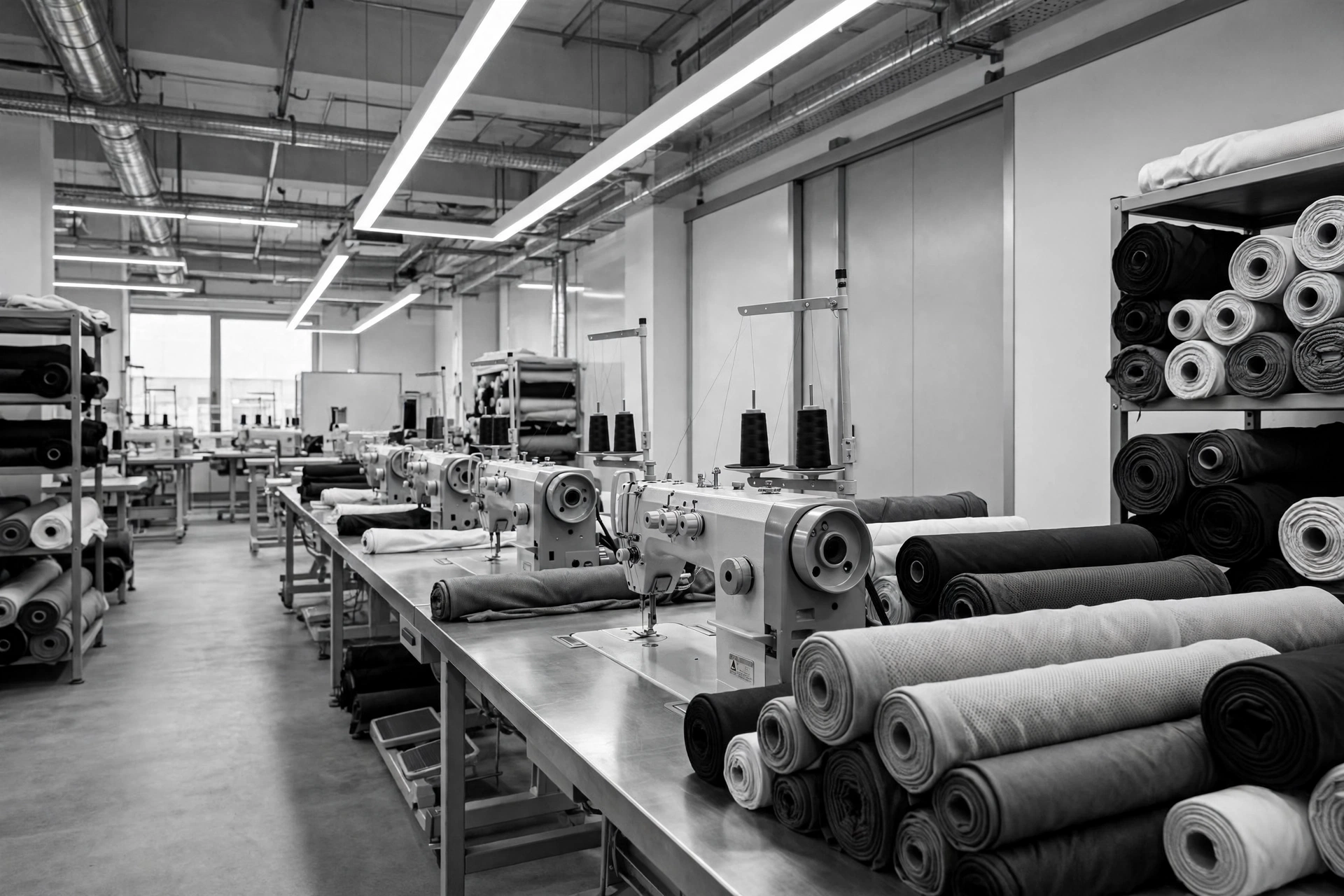 Modern sportswear factory production line